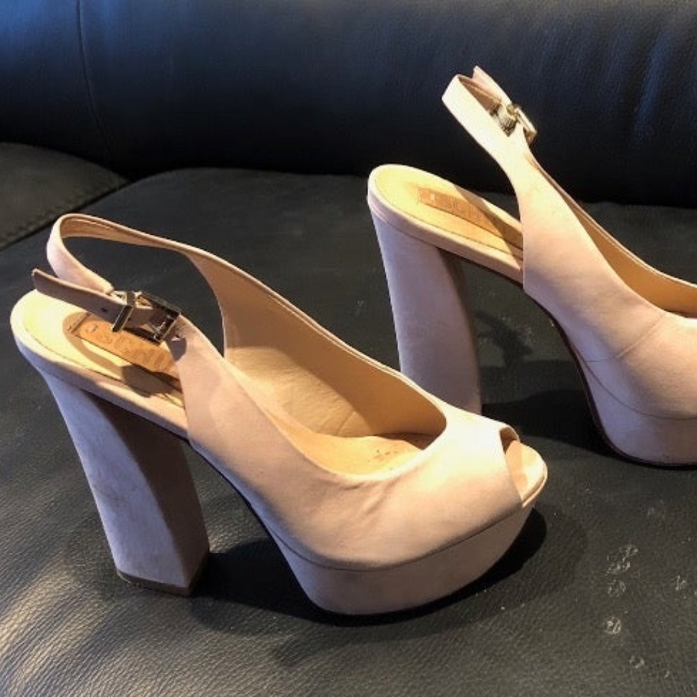 Schutz platform sling back pump sandals